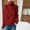 Nuevo Suéter de Punto Grueso de Lana Pura con Cuello Solapa y Media Cremallera de Manga Larga para Mujer, Jersey de Lana