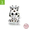 Yinziyun Original Girafa Prata Esterlina S925 Contas Animal Fofo Óleo Pingando DIY Pingente Pingentescc1691
