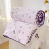 Colcha Fresca de Verão Bordada com Conchas Algodão Lavado Fio Dupla Camada Colcha de Verão Conjunto de Quatro Peças Fina Desenho Animado Lavável à Máquina Lavável Colcha de Presente