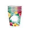 Nuevo Tema de Cumpleaños de Flor de Hibisco Hawaiano Vasos de Papel Desechables Platos de Papel Servilletas Cuchillo, Tenedor y Cuchara Suministros para Vajilla de Fiesta