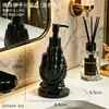 Botella dispensadora de jabón y gel antibacterial con forma de bergamota, estilo artístico. Botella creativa de tipo prensa para baño, ducha. Botella rellenable