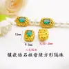 Estilo Chino Alta Retención de Color Oro Arena Incrustaciones de Circonita Cuentas Espaciadoras Corazón de Melocotón Pulsera DIY Pulsera con Cuentas Accesorios de Joyería