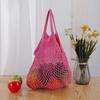 Bolsa de red de compras portátil Lou boca bolsa de red de algodón plegable bolsa de red con cordón venta al por mayor supermercado bolsa de red para verduras y frutas