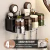 Portacepillos de Dientes para Baño Estilo Vintage sin Taladro Estante de Almacenamiento Multifuncional Montado en la Pared con Portavasos