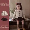 Conjunto de Uniforme Escolar Estilo Coreano para Meninas, Blusa Doce de Outono com Bolinhas, Falsa Peça Dupla, Roupa de Primavera e Outono para Bebê Menina