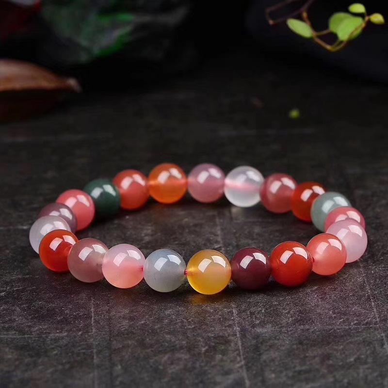 智贝主图_2天然盐源玛瑙手链糖果色玛瑙单圈手串水晶饰品