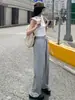 Calças de Moletom Leves de Perna Larga para Mulheres com Design de Cordão, Caimento Fluido, Modelagem Solta, Emagrecimento, Versátil para Casa e Trabalho, Calças Casuais