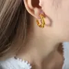 Novo anel de titânio banhado a ouro geométrico de alta qualidade, personalidade, temperamento, moda transfronteiriça, simples, joia de nicho versátil