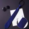 Corbata para Hombre de Negocios Cremallera Perezosa Fácil de Tirar Boda Traje de Novio Profesional Negro para Hombre Sin Nudo