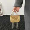 Bolso de Perlas Estilo Dulce de Moda de Este Año Bolso Cuadrado Pequeño para Mujer Nuevo de Primavera 2026 Bolso de Hombro con Lazo Bolso Cruzado