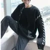 Suéter de punto para hombre, engrosado para invierno, estilo coreano, retro casual, corte holgado, tacto de alta gama, top de manga larga para otoño e invierno