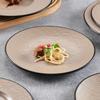 Plato de Melamina Estilo Japonés Redondo Hogareño Vajilla de Gama Alta Engrosado Anticaída Patrón de Corteza Plato Redondo Plato Plano Plato Sombrero de Paja