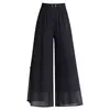 Pantalones Anchos Rectos Simples de Gasa para Mujer 2026 Primavera/Verano Nuevo Estilo Sueltos Adelgazantes Caída Amplia Cortos Casuales