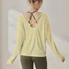 Ropa de Yoga para Mujer, Estilo Nuevo, Corte Holgado, Adelgazante, Espalda Bonita, Camiseta de Manga Larga Calada, Top Transpirable para Deporte al Aire Libre y Fitness