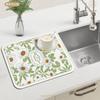 Pequeño Fresco estilo ins Almohadilla Absorbente de Barro Diatomeo para Encimera Hogar Tazón y Plato Aislamiento Térmico Almohadilla Antideslizante Almohadilla de Drenaje de Cocina Sin Lavado