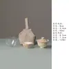 Tigela de chá de cerâmica Miyan com pétalas de lótus pintadas à mão, conjunto de chá de viagem, bolsa de armazenamento portátil, conjunto de chá para uma pessoa