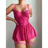 Ropa Interior Nueva Sexy de Estilo Europeo y Americano Transfronteriza Encaje Empalmado Bata de Noche Pijama de Tirantes Ropa Casual para el Hogar Mujer Venta al por Mayor