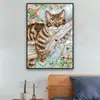 Nuevo punto de cruz Árbol gato perezoso patrón de animal de dibujos animados lindo sala de estar bricolaje auto-bordado bordado entrega de una pieza