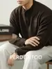 Suéter de Punto con Cuello Henry Relajado para Hombre Cálido Engrosado Punto de Otoño e Invierno Holgado Versátil Prendas de Punto para Base