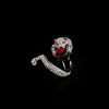 Anillo Vintage Estilo Medieval, Ágata de Vidrio Roja, Amarilla y Verde Anillo Abierto, Joyería Retro de Moda para Mujer