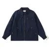 Jaqueta Rumen Meng Estilo Japonês Lavada Streetwear para Comute Trabalho Masculina Outono Decoração de Bolso Solta Tendência Marca Par Casual