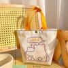 Bolsa de lona de dibujos animados linda al por mayor femenina en blanco regalo de acompañamiento protección del medio ambiente Estudiante Regalo publicitario bolsa de compras portátil