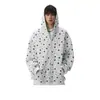 Sudadera con capucha y estampado integral de estrellas Retro Americano Cardigan Unisex Marca de Moda Pareja Holgada Sudadera con Cremallera