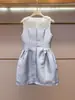 Vestido Tank de Verão Novo para Mulheres de Alta Costura em Shenzhen, Estilo Elegante e Sofisticado, com Renda e Patchwork sem Mangas