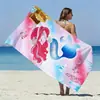 Toalla de Baño para Nadar Estampada para Adultos al por Mayor Microfibra Comercio Exterior Transfronterizo Terciopelo de Doble Cara Secado Rápido Toalla de Playa Cola de Sirena