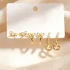 Novedades de Verano: Delicados Pendientes de Circonita Microincrustada, Juego de Tres Pares, Frescos y Dulces, Pendientes Versátiles y Elegantes con Circonita Microincrustada