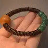 Joias Coloridas Envelhecidas Acessórios de Sementes de Bodhi Multi-Tesouro Contas Budistas Pulseira de Círculo Único Pulseira Unissex de Animais Pequenos