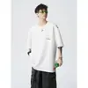 Nova Camiseta de Verão 2026 com Bordado Pesado, Manga Curta para Homens, Corte Solto, Tamanho Grande, Marca Moderna, Top de Meia Manga