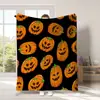 Manta de franela temática de Halloween con estampado digital, exclusiva para ventas transfronterizas, disponible para envío directo de artículos individuales, adecuada para siestas en la oficina y uso con aire acondicionado
