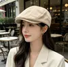 Nuevo sombrero octogonal estilo japonés para otoño e invierno para mujer, boina colorida con lunares fresca y linda estilo coreano, gorra de visera estilo bosque