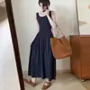 Vestido Elegante de Malha Fina com Alças Finas Estilo Francês 2026 Início do Outono Nova Versão Coreana Elegante Sem Mangas com Decote U Vestido Base de Malha