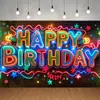 Amazon Transfronterizo Tela de Fondo de Cumpleaños Pareja Decoración de Fiesta Bandera de Dibujos Animados Arreglo de Celebración de Cumpleaños para Niños Tela Colgante de Pancarta