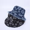 Chapéu de pescador em jeans estilo japonês e coreano novo chapéu de sol feminino chapéu de bacia de flor de aba larga primavera e outono coreano cross-border AliExpress