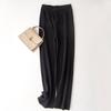 Pantalones anchos de cachemir con cintura alta y drapeados para mujer, otoño e invierno 2022, nuevos pantalones de punto rectos, pantalones casuales de lana.
