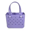 Bolsa de Playa Eva Gran Capacidad Impermeable Almacenamiento Moda Coreana Bolso de Mano Bolsa Estampada Bolso de Agujeros de Moda para Mujer