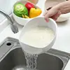 Peneira de Cozinha com Tigela Combinada para Arroz, Macarrão, Legumes, Frutas, Peneira de Arroz, Escorredor de Plástico, Cesta de Drenagem de Cozinha com Alças, Escorredor de Tigela de Arroz, Cesta Escorredora Dreno de Pia Ferramentas de Cozinha