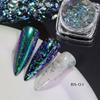 Cross-border nail art joias nova luz laser camaleão mágico espelho pó magia cor lantejoulas grossas atacado