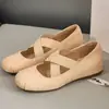 Zapatos de ballet retro populares, nuevo estilo otoño 2026, zapatos Mary Jane de corte bajo que aumentan la altura para mujeres menudas, zapatos de mujer de suela blanda