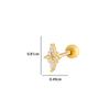 Pendientes Henson con diseño geométrico de flor de circón con incrustaciones de cobre, varilla fina de acero inoxidable con tornillo para perforación de cartílago, clavo de acero de titanio para el hueso de la oreja.