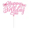 Nuevos Suministros de Decoración para Fiesta de Cumpleaños con Lazo Inserto para Pastel de Cumpleaños Lazo Negro Rosa Inserto para Pastel