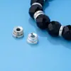 Anillo de Cierre Separador de Plata de Ley de 7-8-9 mm para Pulsera Tradicional de Semillas de Coco Estrella y Luna Anillo de Cierre Separador Estrella