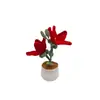 Flor de Forsitia Artificial Tejida a Mano con Ganchillo de Lana Terminada Transfronteriza en Maceta Ramo Tejido Decoración de Escritorio para el Hogar