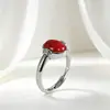 Anillo Vintage de Plata S925 con Ágata Roja del Sur y Nuevo Diseño Estilo Chino Cien Bendiciones, Anillo Ajustable para Dedo Índice de Mujer