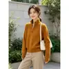 Suéter de cuello alto con media cremallera para mujer, otoño e invierno, talla grande, corte holgado, tejido de ochos, top básico
