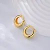 Brincos de Prata S925 com Design Metálico em Forma de U com Henna Novos Tendência Nicho Estilo Minimalista Acessórios de Orelha em Estoque