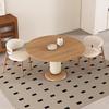 Mesa de comedor redonda nórdica de madera estilo japonés apartamento pequeño estilo tranquilo mesa de comedor de madera maciza combinación de mesa y silla redonda para comedor